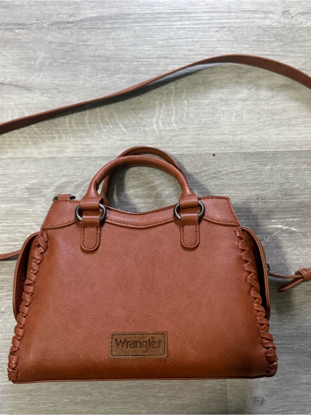 Wrangler Braided Tote: Brown